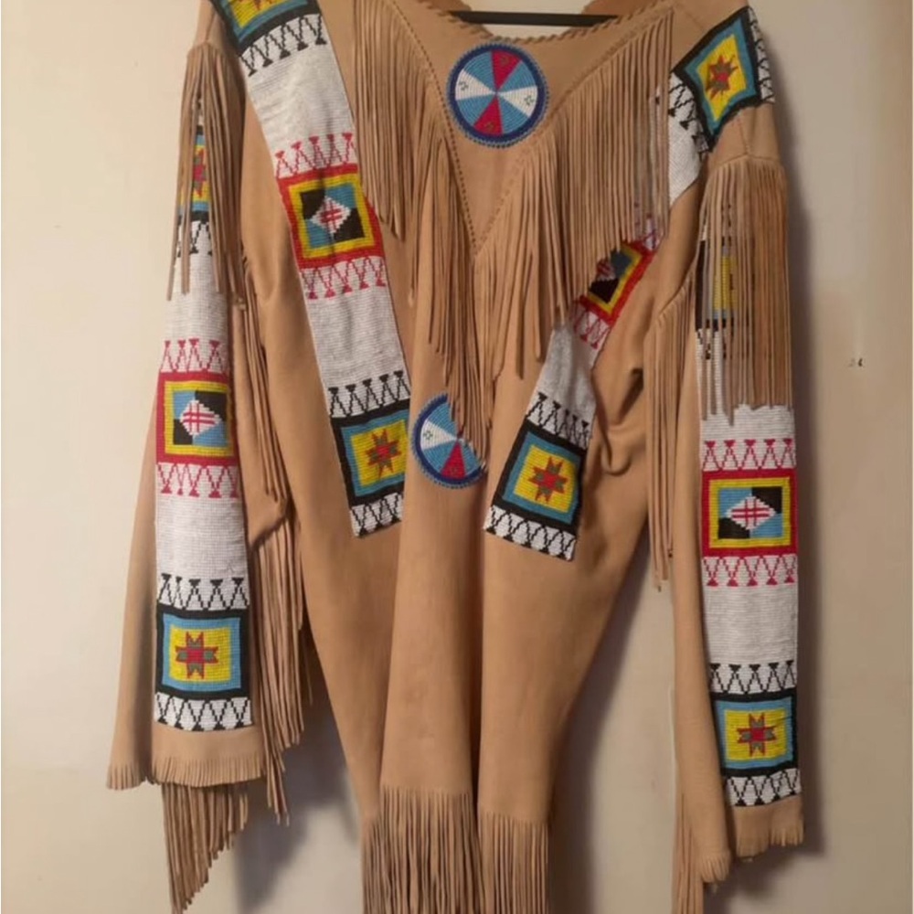 Vintage Deerskin Fringe Tunic Shirt w/Beadwork